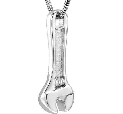 Stainless Steel Wrench Shape Urn Necklace for Women's Unique Designs Memorial Pendant