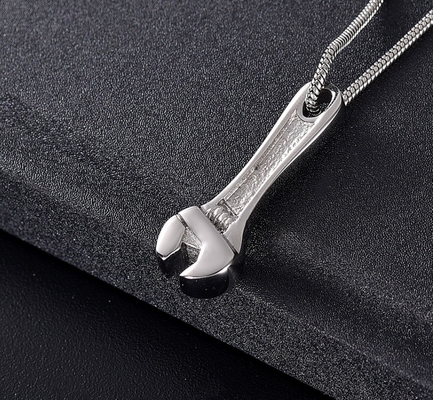 Stainless Steel Wrench Shape Urn Necklace for Women's Unique Designs Memorial Pendant