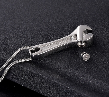 Stainless Steel Wrench Shape Urn Necklace for Women's Unique Designs Memorial Pendant