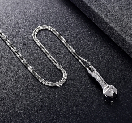 Stainless Steel Wrench Shape Urn Necklace for Women's Unique Designs Memorial Pendant