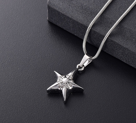 Decoration Beautiful Star Inlay Clear Crystal Cremation Jewelry Pendant for Men Women