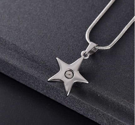Decoration Beautiful Star Inlay Clear Crystal Cremation Jewelry Pendant for Men Women