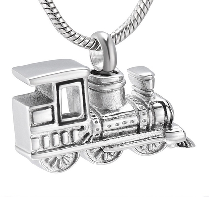 Mini Train Shape Stainless Steel Cremation Ashes Locket Necklace Memorial Jewelry for Pet/Human Remains