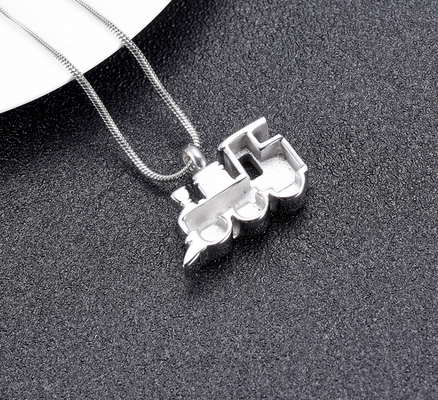 Mini Train Shape Stainless Steel Cremation Ashes Locket Necklace Memorial Jewelry for Pet/Human Remains