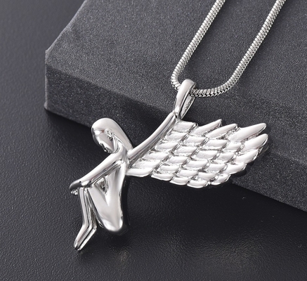 Angel Shape Memorial Pendant Necklace for Human Ashes Cremation Jewelry 5 Colors