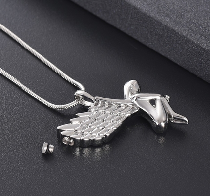 Angel Shape Memorial Pendant Necklace for Human Ashes Cremation Jewelry 5 Colors