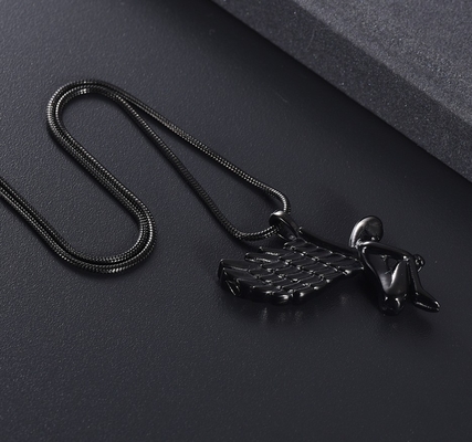 Angel Shape Memorial Pendant Necklace for Human Ashes Cremation Jewelry 5 Colors