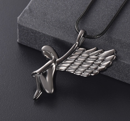Angel Shape Memorial Pendant Necklace for Human Ashes Cremation Jewelry 5 Colors
