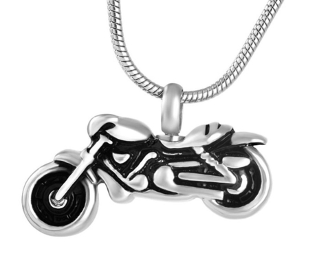 Unique 316L Stainless Steel Vintage Motorcycle Pendant Cremation Jewelry for Ashes