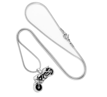 Unique 316L Stainless Steel Vintage Motorcycle Pendant Cremation Jewelry for Ashes