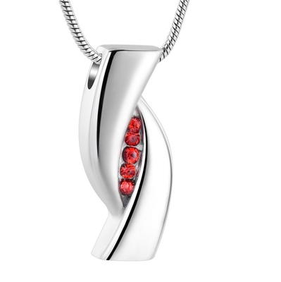 Memorialization Cremation Jewelry Ashes for Necklace Z-Shaped Stainless Steel Pendant