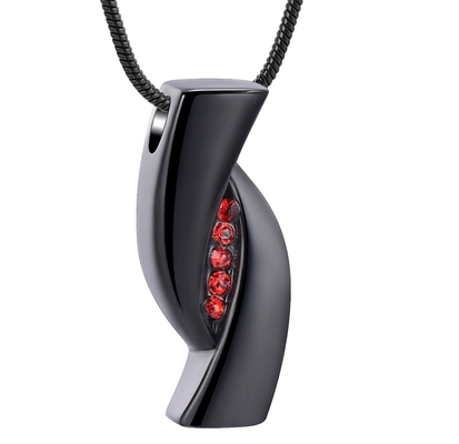 Memorialization Cremation Jewelry Ashes for Necklace Z-Shaped Stainless Steel Pendant