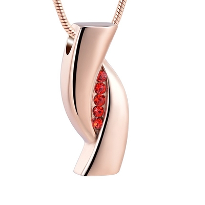 Memorialization Cremation Jewelry Ashes for Necklace Z-Shaped Stainless Steel Pendant