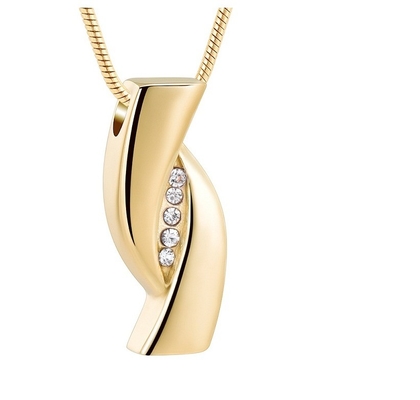 Memorialization Cremation Jewelry Ashes for Necklace Z-Shaped Stainless Steel Pendant
