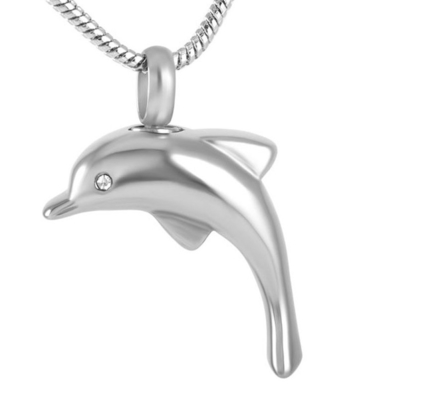 Dolphin Urn Ash Pendant Charm Necklace Keepsake for Stainless Steel Cremation Jewelry
