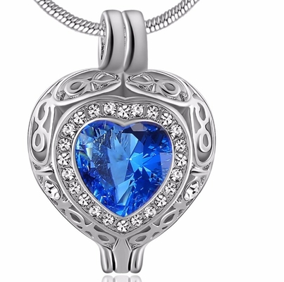 Personalized Memorial Birthstone Cremation Necklace Ashes Urn Keepsake Locket Pendant
