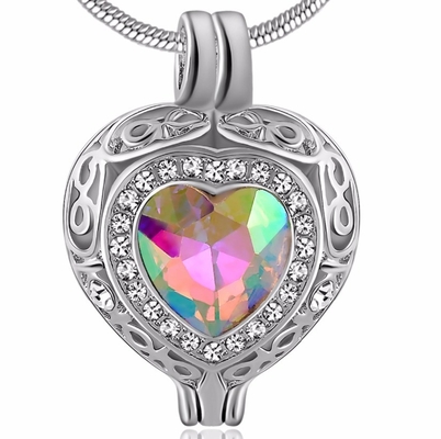 Personalized Memorial Birthstone Cremation Necklace Ashes Urn Keepsake Locket Pendant