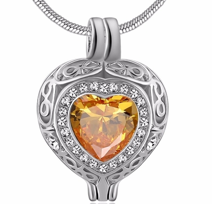 Personalized Memorial Birthstone Cremation Necklace Ashes Urn Keepsake Locket Pendant