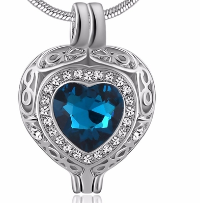 Personalized Memorial Birthstone Cremation Necklace Ashes Urn Keepsake Locket Pendant