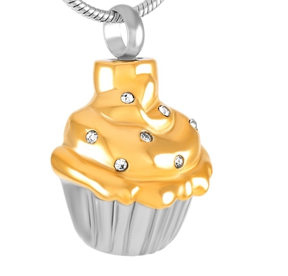 Engravable Cupcake Stainless Steel Cremation Jewelry Urn Pendant Perfect for Human Ashes