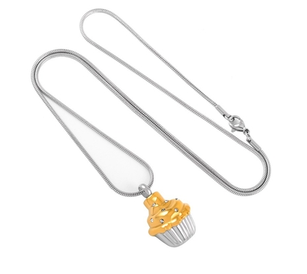 Engravable Cupcake Stainless Steel Cremation Jewelry Urn Pendant Perfect for Human Ashes