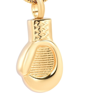 Stainless Steel Boxing Glove Cremation Ashes Memorial Necklace for Men Keepsake Pendant
