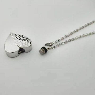 Jewelry Type Pendants or Charms Angel Wing Hold Heart Cremation Urn Necklace Keepsake