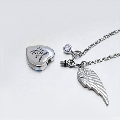 Stainless Steel Heart Urn Necklace 18K Gold Plated Cremation Jewelry with 12 Birthstones