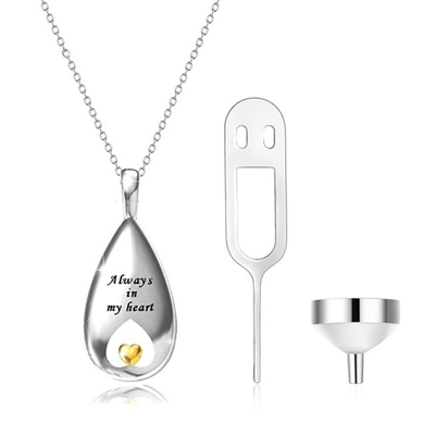 Jewelry Type Pendants or Charms 925 Sterling Silver Waterdrop Cremation Pendant