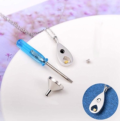 Jewelry Type Pendants or Charms 925 Sterling Silver Waterdrop Cremation Pendant
