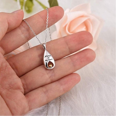 Jewelry Type Pendants or Charms 925 Sterling Silver Waterdrop Cremation Pendant