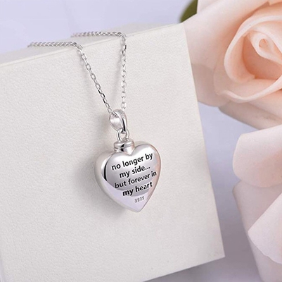 925 Sterling Silver Heart Cremation Pendant Cremation Jewelry for Keepsake