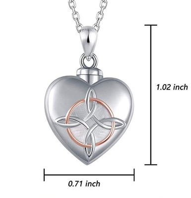 925 Sterling Silver Heart Cremation Pendant Cremation Jewelry for Keepsake