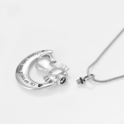 Stainless Steel Dog/Cat Cremation Urn Necklace You Left Paw Print On My Heart Pendant