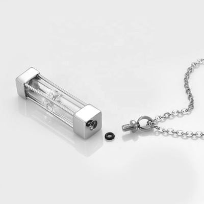 Jewelry Main Material 316L Stainless Steel Timeless Hourglass Glass Cremation Pendant