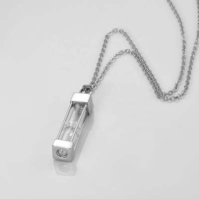 Jewelry Main Material 316L Stainless Steel Timeless Hourglass Glass Cremation Pendant