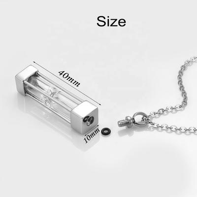 Jewelry Main Material 316L Stainless Steel Timeless Hourglass Glass Cremation Pendant