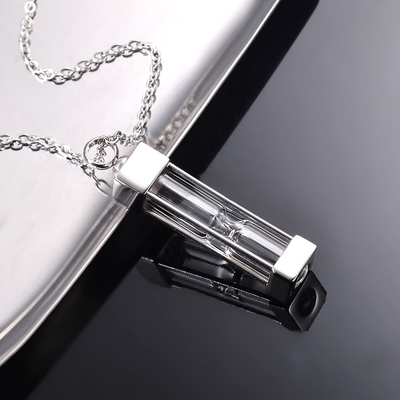 Jewelry Main Material 316L Stainless Steel Timeless Hourglass Glass Cremation Pendant
