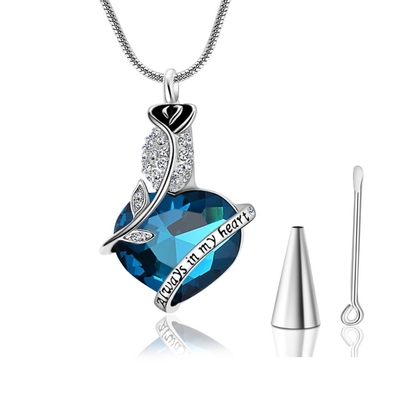 Heart Shape Cremation Jewelry Keepsake Holder Necklace Stainless Steel Urn for Ashes