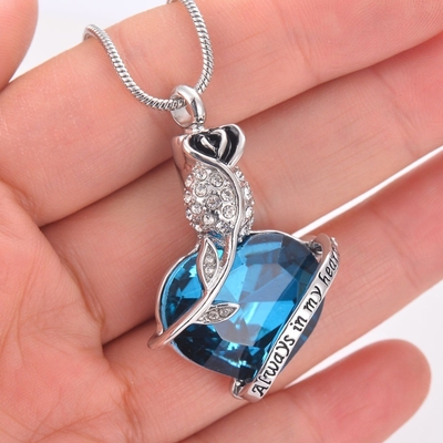 Heart Shape Cremation Jewelry Keepsake Holder Necklace Stainless Steel Urn for Ashes
