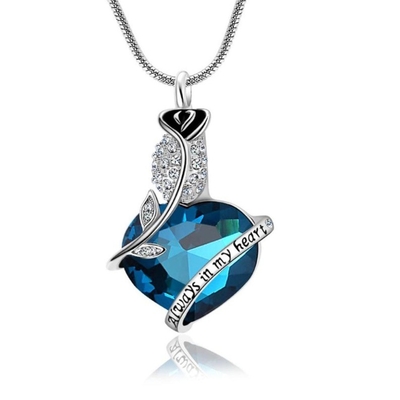 Heart Shape Cremation Jewelry Keepsake Holder Necklace Stainless Steel Urn for Ashes