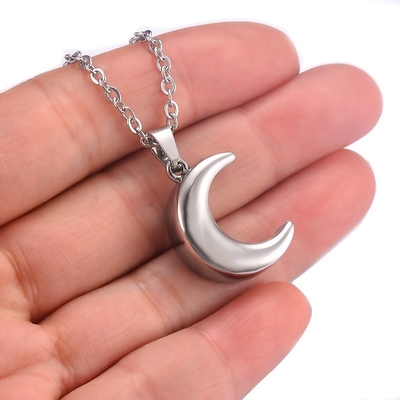 Unique Designs Moon Urn Necklace Stainless Steel Memorial Lockets for Ashes Keepsakes