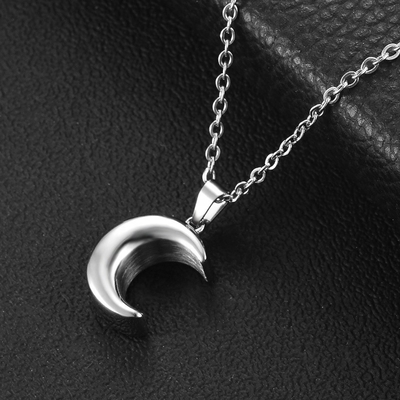 Unique Designs Moon Urn Necklace Stainless Steel Memorial Lockets for Ashes Keepsakes
