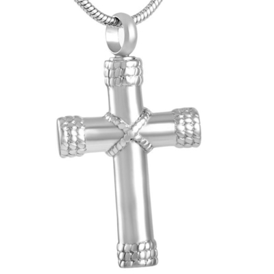 Women's Gold Personalized Cross Pendant Necklace For Ashes Urn Cremation Jewelry