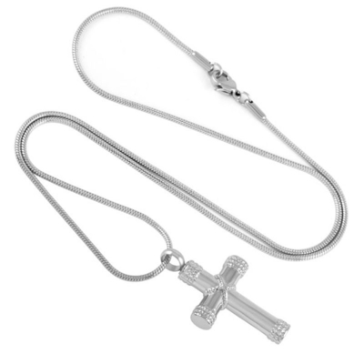Women's Gold Personalized Cross Pendant Necklace For Ashes Urn Cremation Jewelry