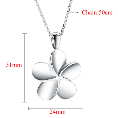 Charm Pendants Type Stainless Steel Flower Cremation Necklace for Memorial Locket