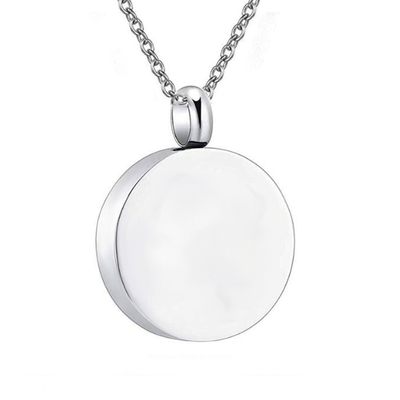 Stainless Steel Cremation Round Urn Necklace for Women Men Pet Ashes Keepsake Pendant