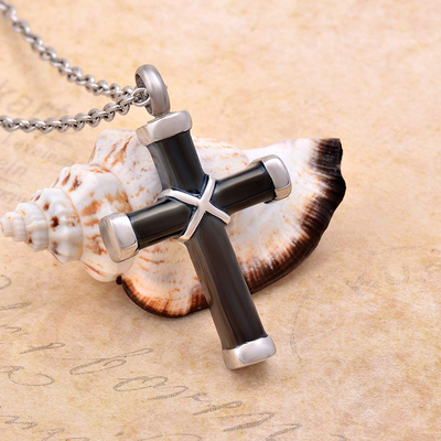 Cross Urn Necklace for Ashes Women Men Stainless Steel Memorial Pendant Cremation Jewelry