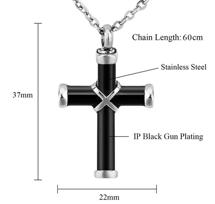 Cross Urn Necklace for Ashes Women Men Stainless Steel Memorial Pendant Cremation Jewelry