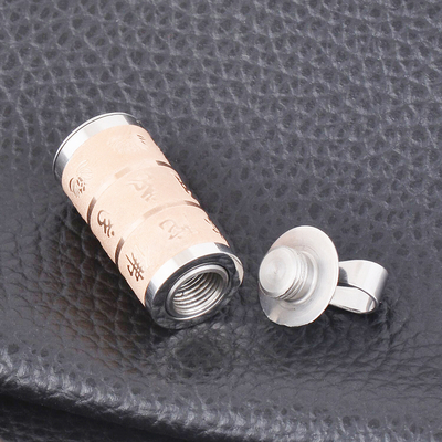Prayer Wheel Pendant Perfume Ashes Pendant for Buddhist Devotion in Stainless Steel